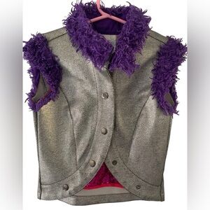 Hannah Montana S(7/8) Button Down Sleeveless Layered Sequin Jacket Vest